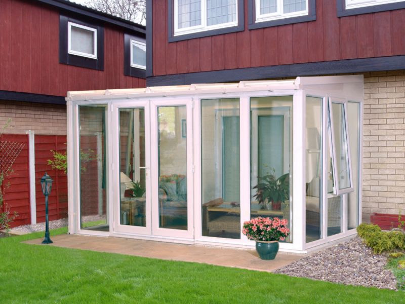 BandQ Lean To Traditional Conservatory SBL3-F White (H) 2466 x (W) 4072 x (D) 2431mm