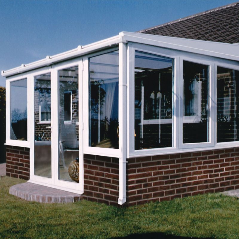 BandQ Lean To Traditional Conservatory SBL2-D White (H) 2466 x (W) 3314 x (D) 2431mm