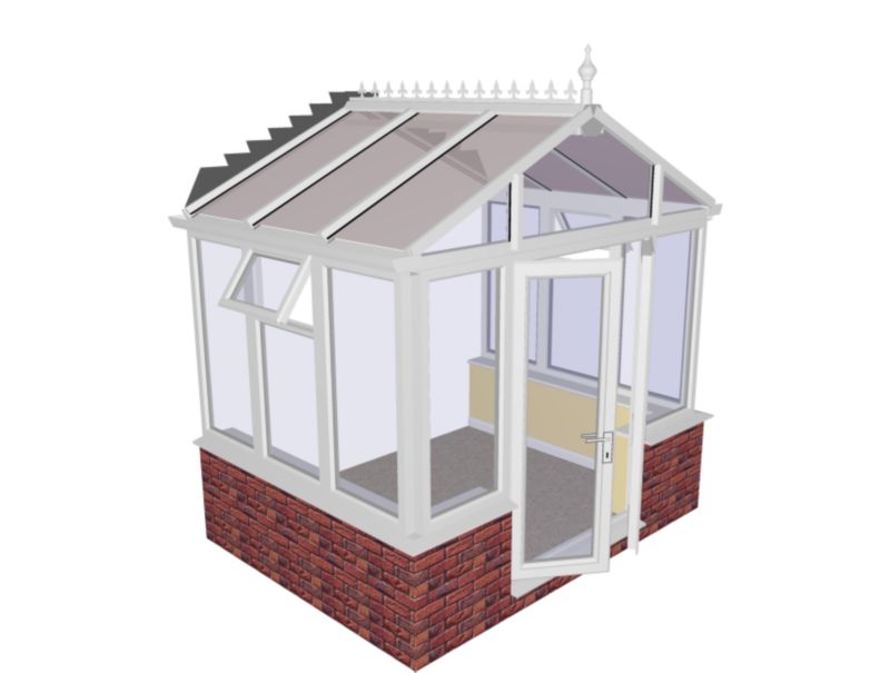 Self-Build Pavilion Dwarf Wall Conservatory, White PVC finish SBP1DW