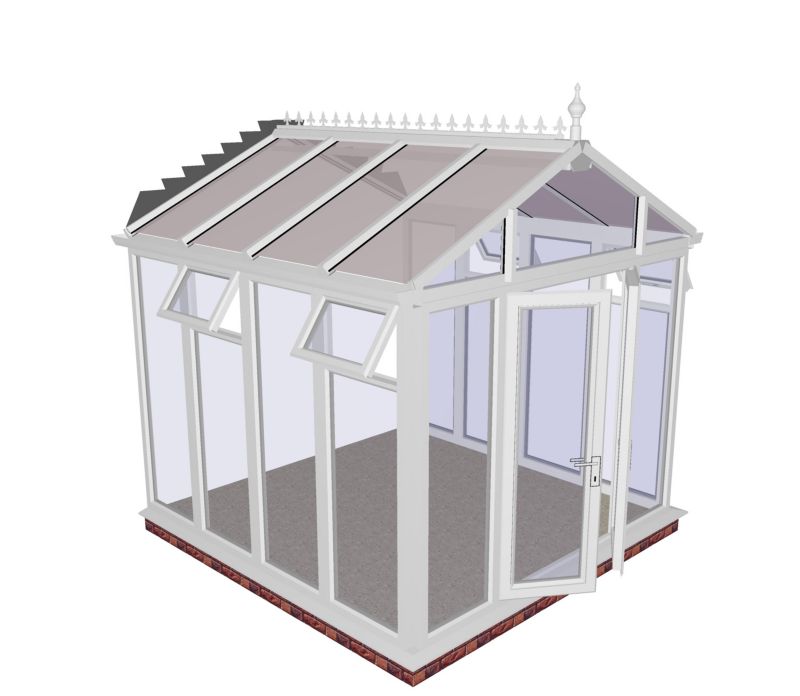 Save on this Self-Build Pavilion Full Height Conservatory, White PVC finish SBP2FW