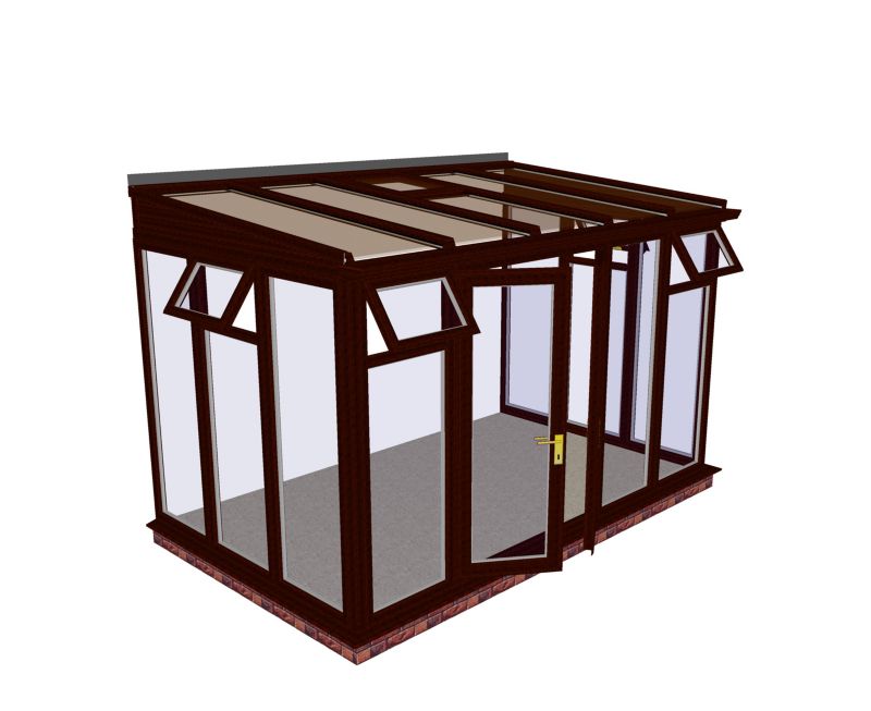 Self-Build Traditional Full Height Conservatory, Rosewood PVC finish SBT3FR