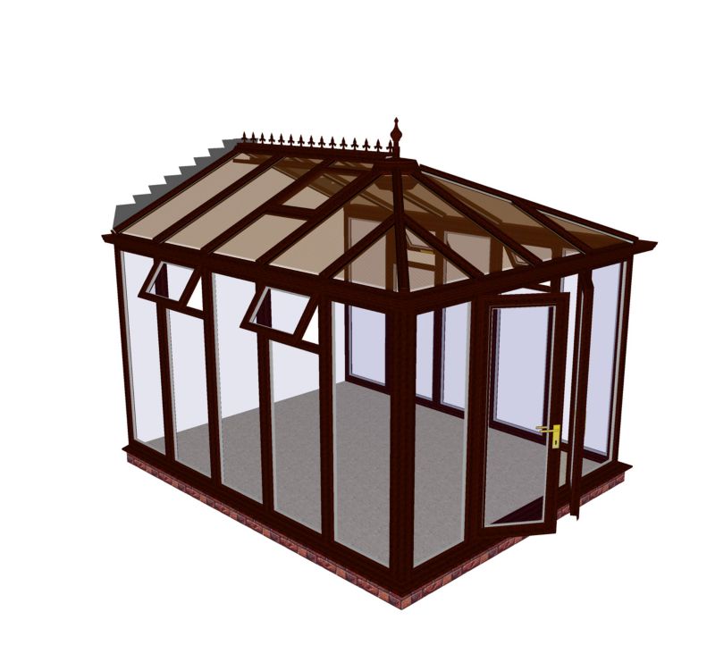 Save on this Self-Build Edwardian Full Height Conservatory, Rosewood PVC finish SBE3FR