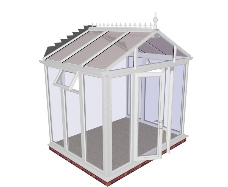 Self-Build Pavilion Full Height Conservatory, White PVC finish, Low E glass SBP1FLE