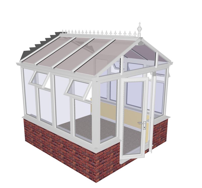 Save on this Self-Build Pavilion Dwarf Wall Conservatory, White PVC finish, Low E glass SBP2DLE