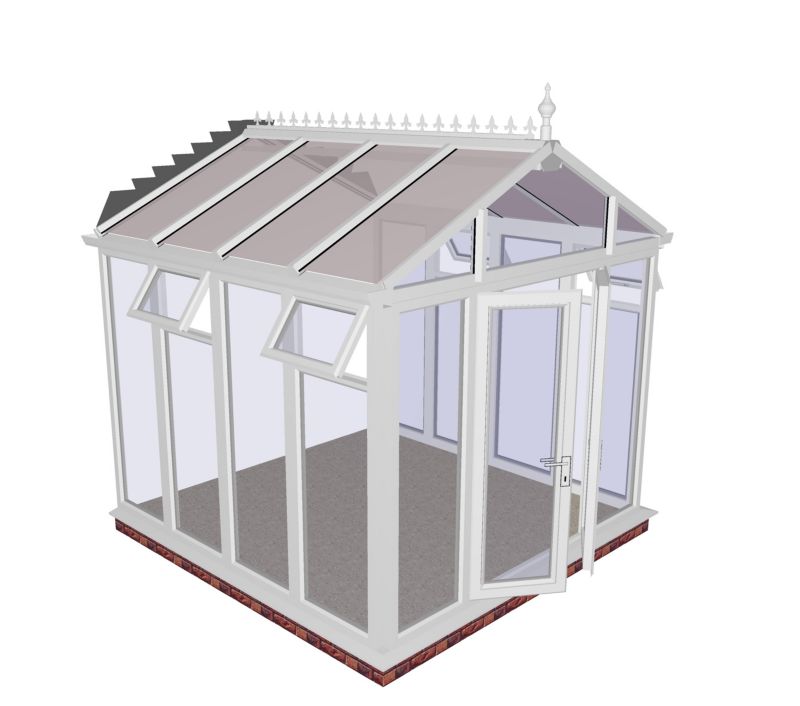Save on this Self-Build Pavilion Full Height Conservatory, White PVC finish, Low E glass SBP2FLE