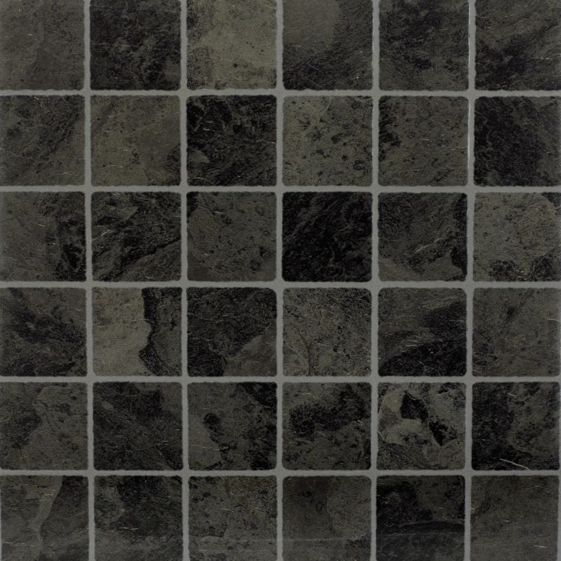 BandQ Self Adhesive Slate Mosaic Vinyl Tile Black Pack Of 6