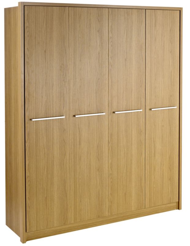 Unbranded Mollington 4 Door Plain Wardrobe with Surround Oak