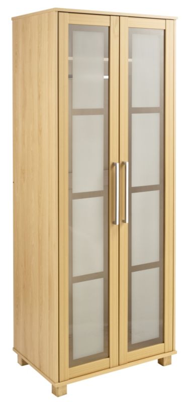 2 Door Glass Wardrobe Beech