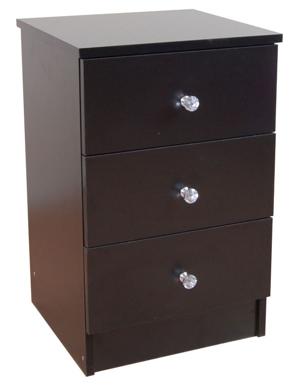 B&Q Crystal Black 3 Drawer Chest