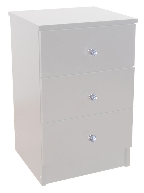 B&Q Crystal White 3 Drawer Chest