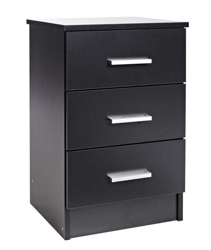 B&Q Mulberry Black 3 Drawer Chest