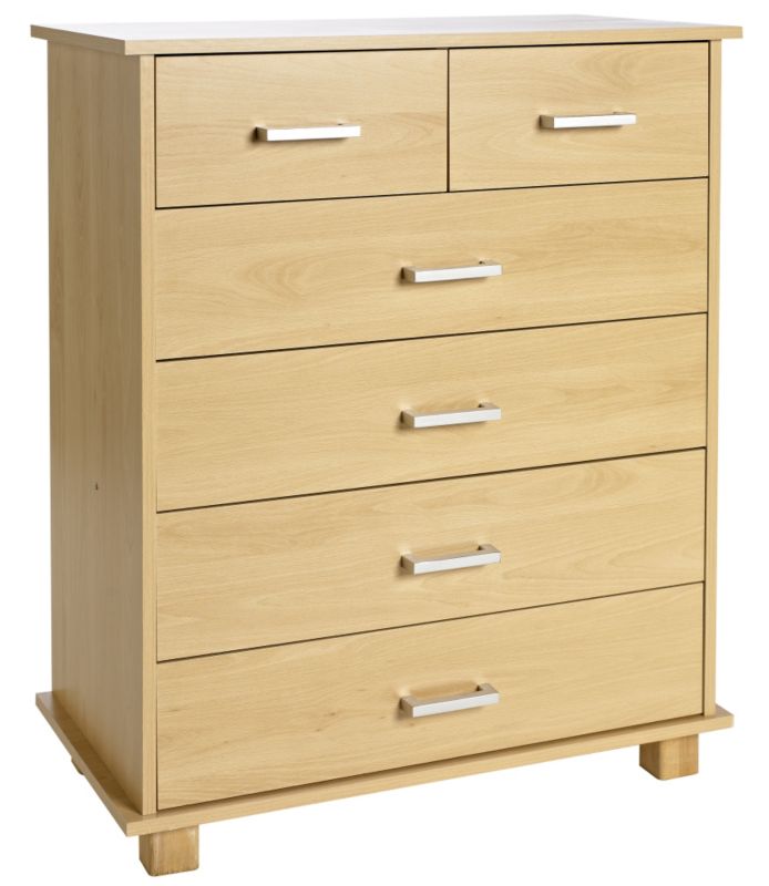 Glastonbury Beech Effect 2 Over 4 Drawer Chest