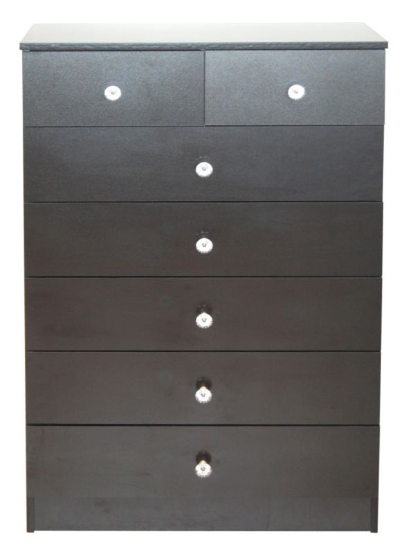 Crystal Black 5 Over 2 Chest of Drawers