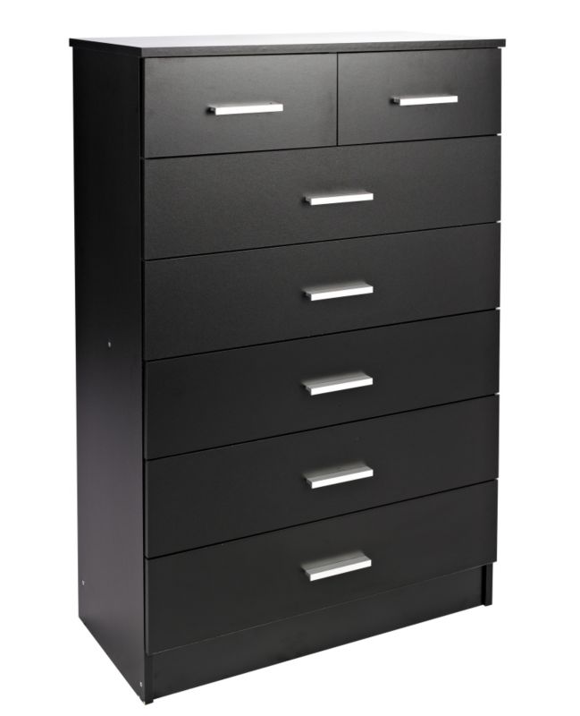 B&Q Mulberry Black 2 Over 5 Drawer Chest