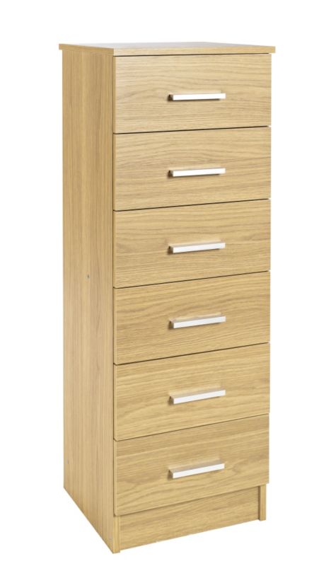 B&Q Mulberry Oak Effect 6 Drawer Chest