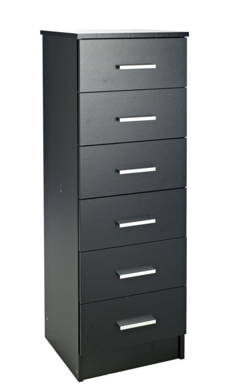 Mulberry Black 6 Drawer Chest