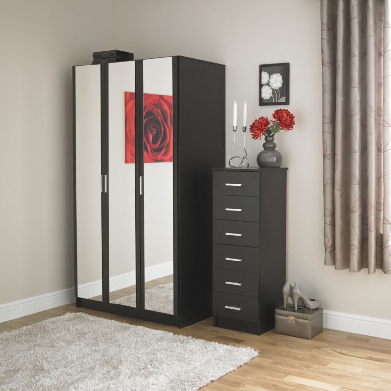 Alternative image for Mulberry 6 Drawer Narrow Chest Black