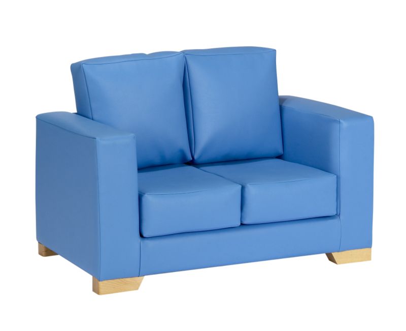 Sky Blue Leather Sofa
