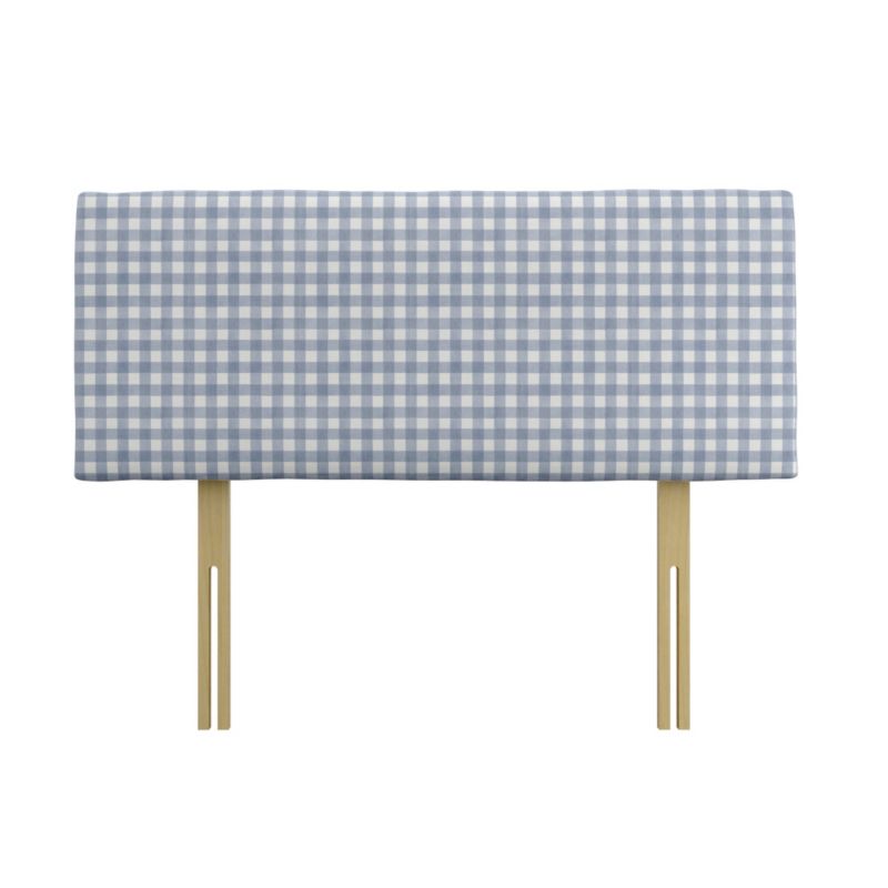 Pumpkin Headboard Blue Gingham