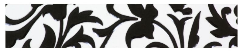 Tile Gallery Flock Border Deacutecor Tile Black amp White W50 x L250 x T8mm