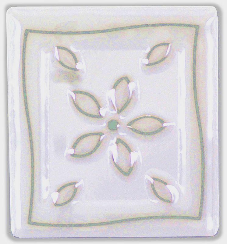 Tile Gallery Silver Effect Petal Inset Deacutecor Tile Multi W250 x L200 x T8mm