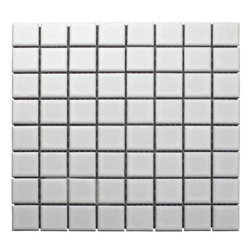 Ceramic Mosaic Tile White (W)300 x (L)300 x (T)9mm Pack Of 4