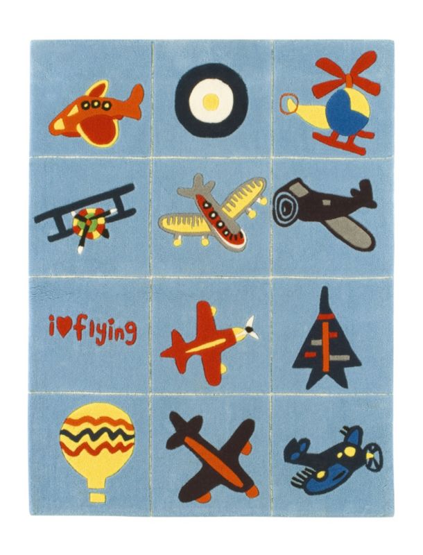 Cool 4 Kids Aeroplane Rug Multi W105 x L140cm