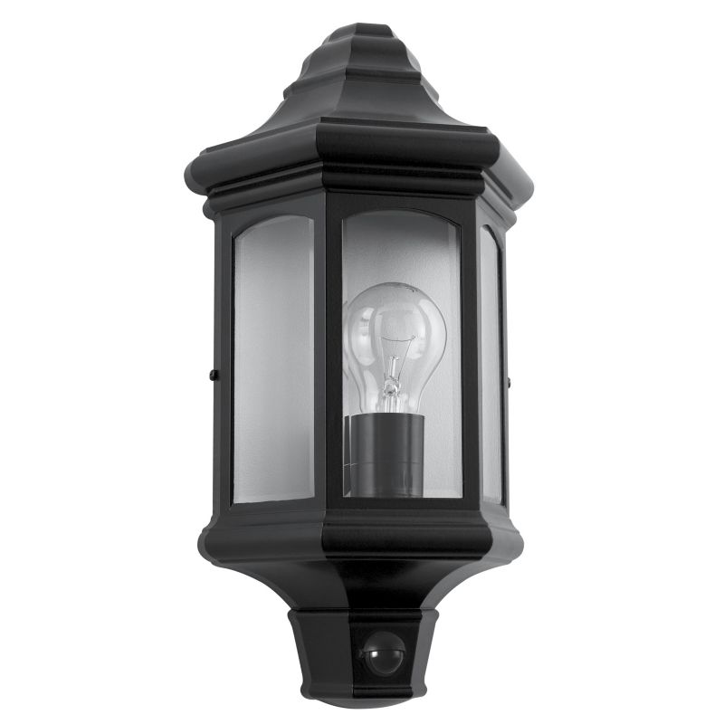 IQ Zurich Dual Level PIR Half Lantern 100W BQ-HL02-90-100-D-B Black