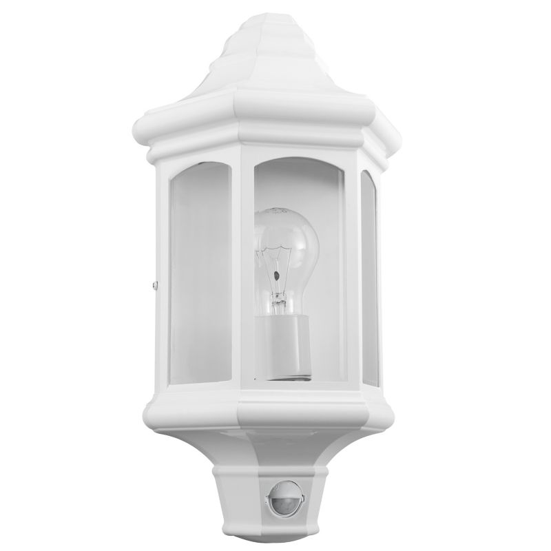Zurich Dual Level PIR Half Lantern 100W BQ-HL02-90-100-D-W White