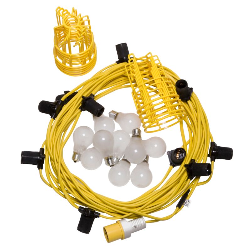 IQ Festoon Kit 110V 25M With 10 X GLS ES Lamps