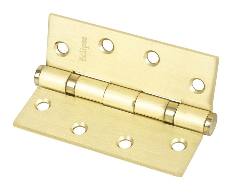 Grade 11 Ball Bearing Hinge Electro Brass 102 x 76mm Pack of 3