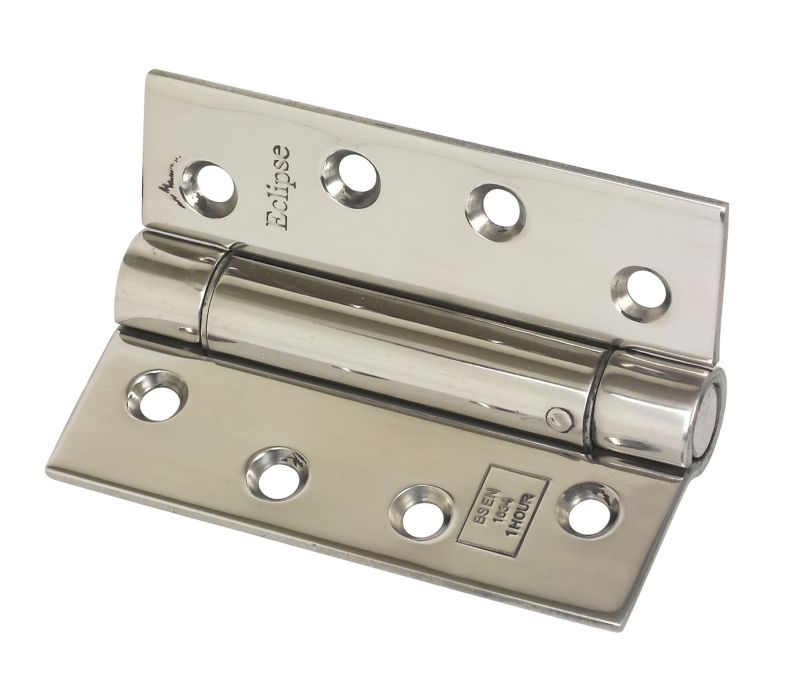 Adjustable Self Closing Hinge Polished Stainless Steel 102 x 76mm Pack of 2