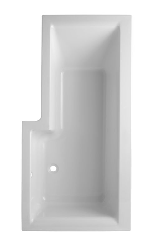 L Shaped Acrylic Showerbath Right Handed White