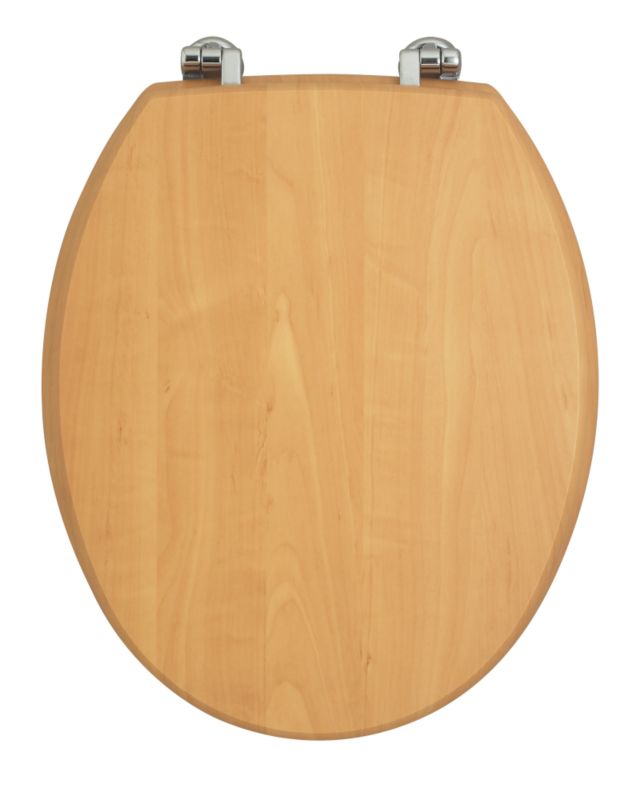 romsey Classic Toilet Seat Pine Effect/Chrome