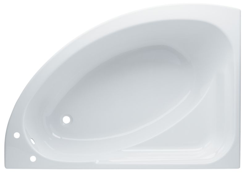 Unbranded Left-Handed Universal Acrylic Corner Bath White