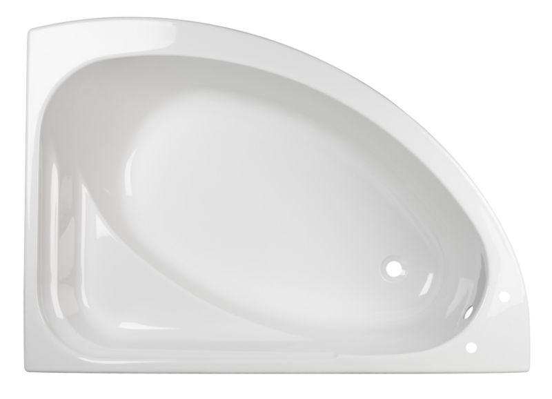 Unbranded Right-Handed Universal Acrylic Corner Bath White
