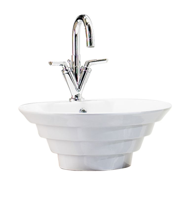 Round Ridged Vanity Basin White (W)465 x (L)465mm