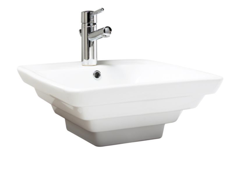 Square Ridged Vanity Basin White (W)475 x (L)475mm