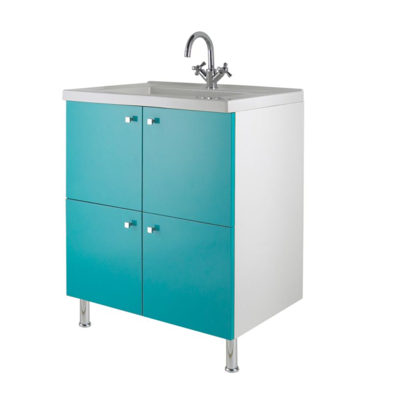 BandQ Concept 38 Vanity Unit and Basin White/Blue (H)810 x (W)760 x (L)530mm