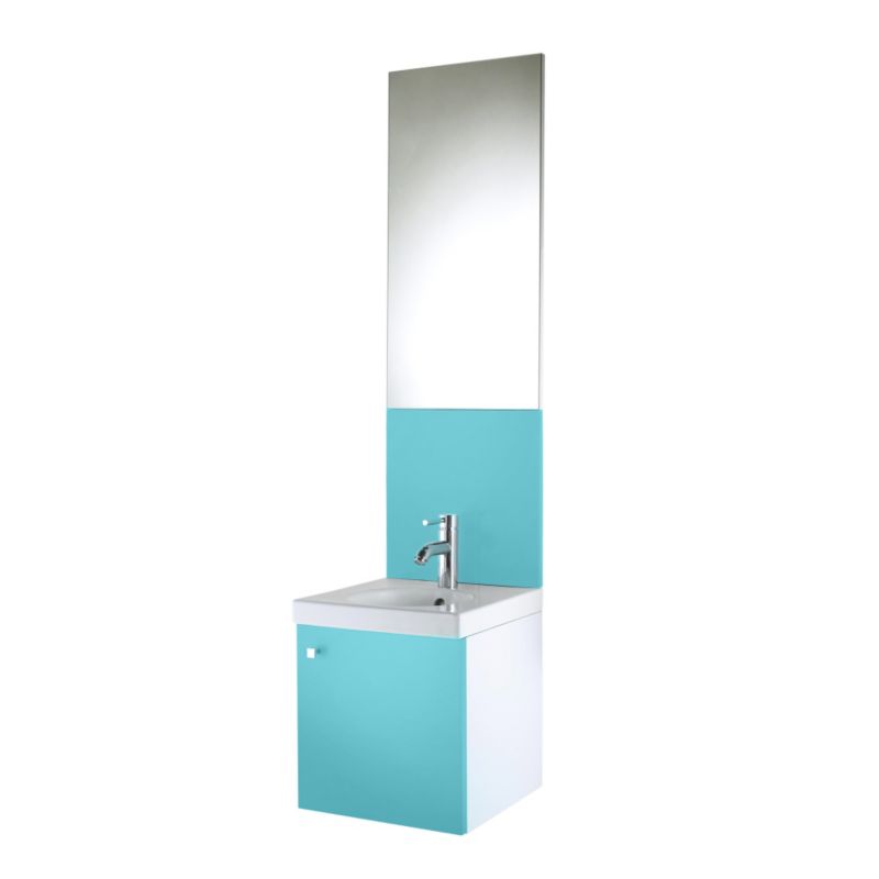 Concept 38 Vanity Unit and Cloakroom Basin White/Blue (H)430 x (W)380 x (L)370mm