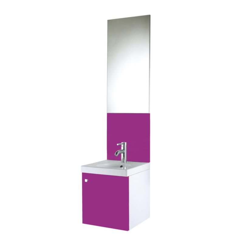 Concept 38 Vanity Unit and Cloakroom Basin White/Pink (H)430 x (W)380 x (L)370mm