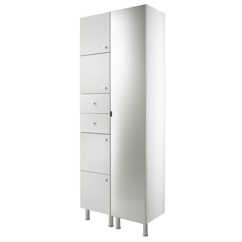 Concept 38 Tall Cabinet With Doors and Drawer White (H)2030 x (W)380 x (L)340mm