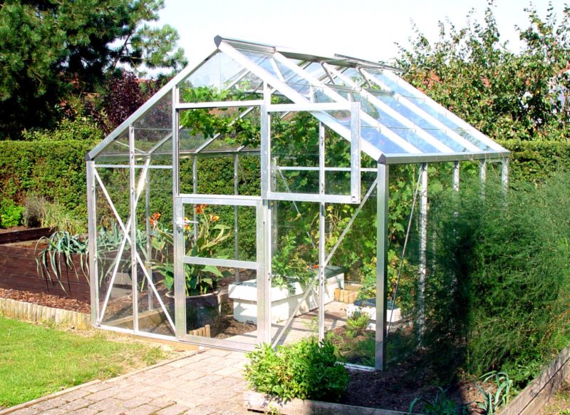Eden Greenhouses Premium Green House and Base and Horti Natural Aluminium
