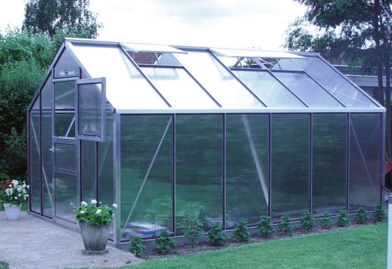 Model 9x14 - Premium Greenhouse - Aluminium Frame + Toughened Glass + Base