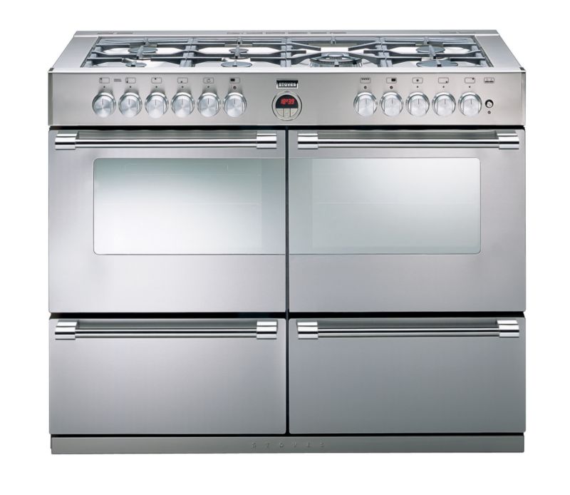 Save on this Stoves 100cm Dual Fuel Sterling Range Cooker Black 100DF (H)900 x (W)996 x (D)595mm