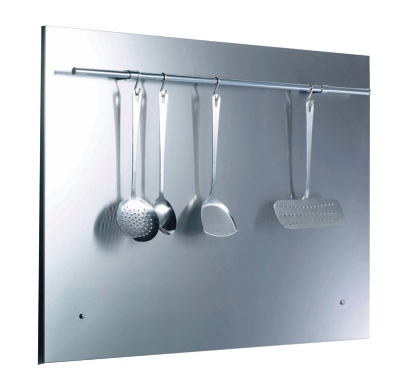 Stainless Steel Splashback with Rail 100cm SPL100R