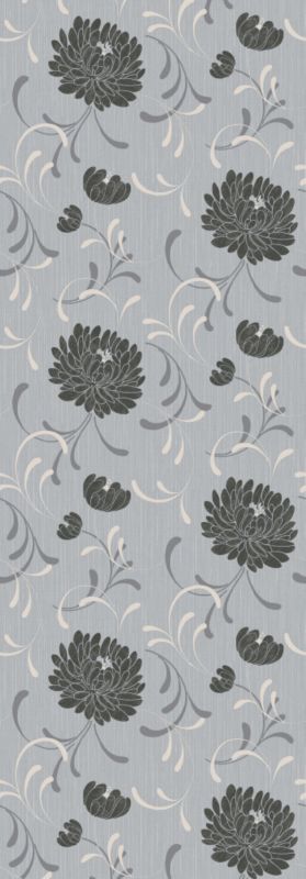 Crown Linen Floral Wallcovering Grey/Black M0194