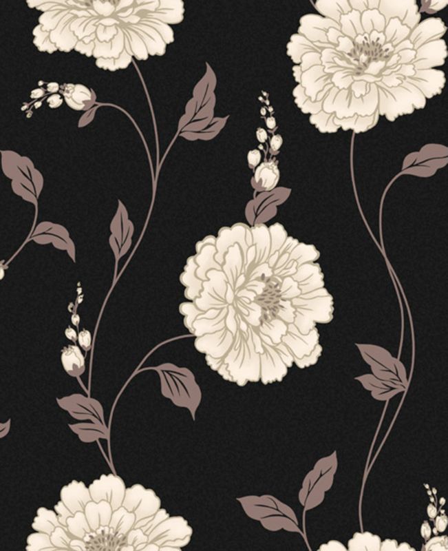 Scarlet Rose Wallcovering Black 10m M0457