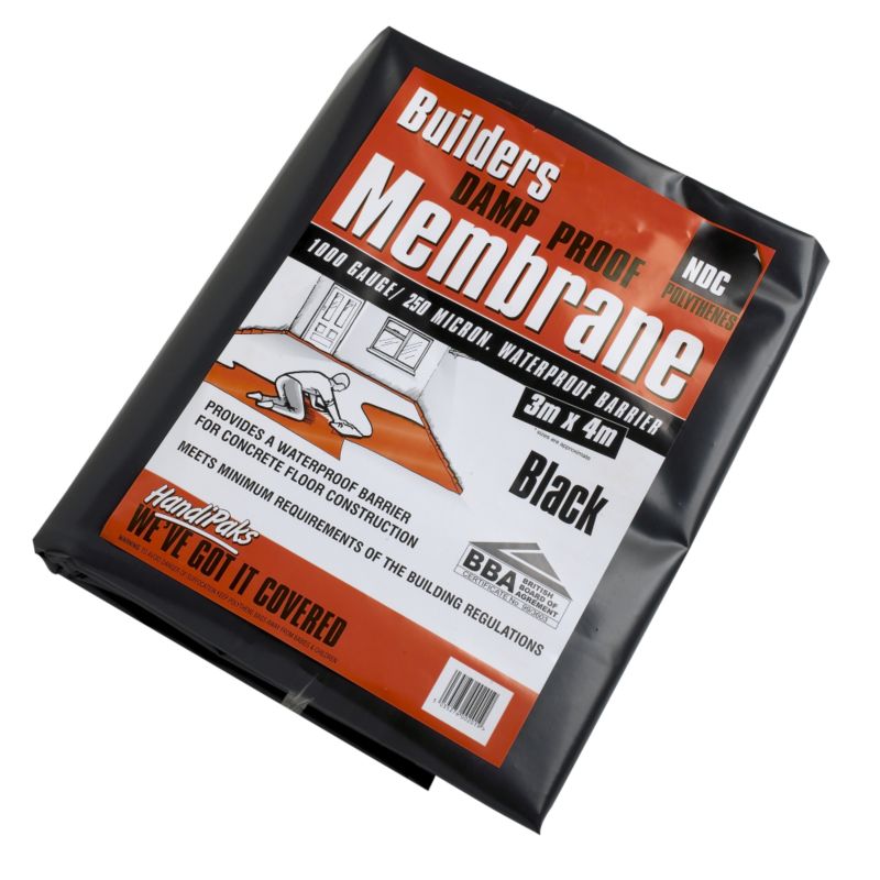 NDC Damp Proof Membrane Black 1000 Gauge 3m x 4m