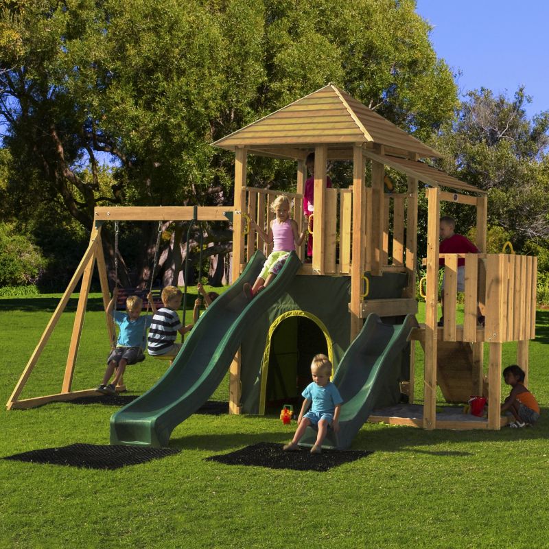 Alternative image for Plum� Bison Wooden Climbing Frame Outdoor Play Centre